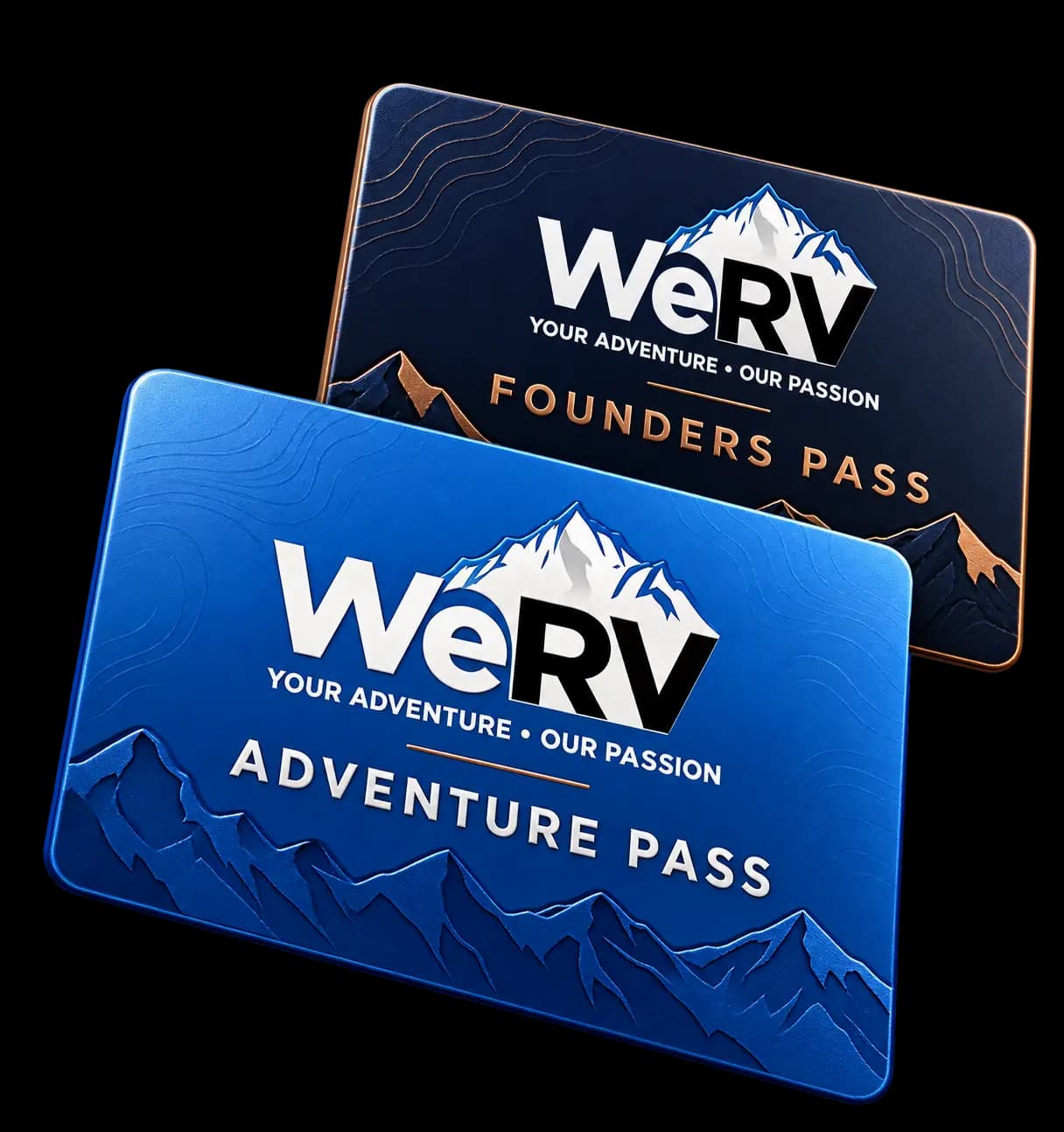 WeRV Adventure Pass and Founders Pass membership cards