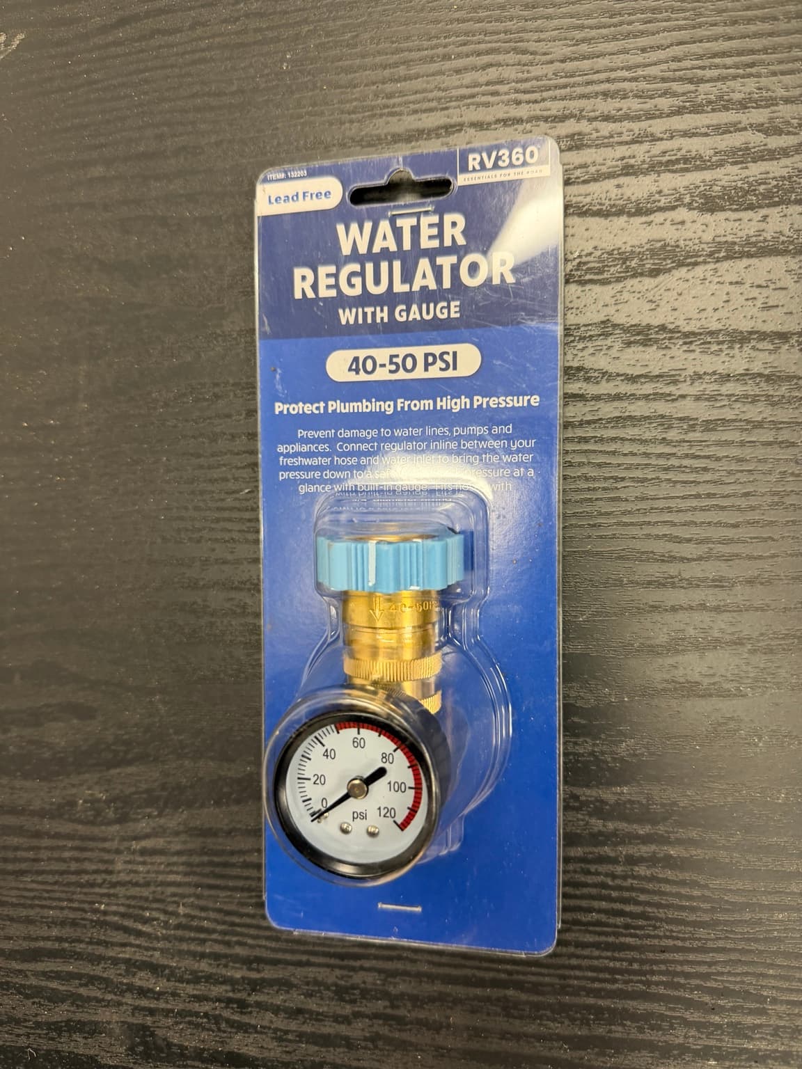RV Water Pressure Regulator with Gauge